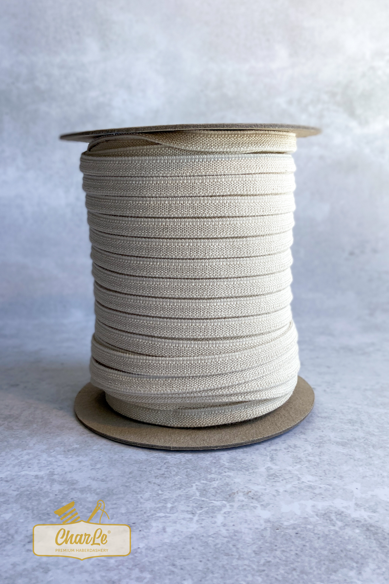 ORGANIC DOUBLE FLEECE ELASTIC 11 MM | Ecru