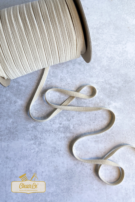 ORGANIC DOUBLE FLEECE ELASTIC 11 MM | Ecru