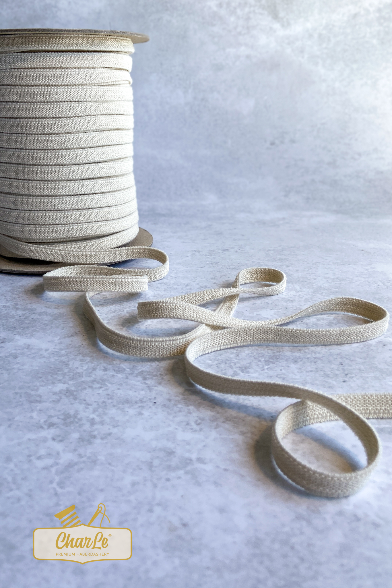 ORGANIC DOUBLE FLEECE ELASTIC 11 MM | Ecru