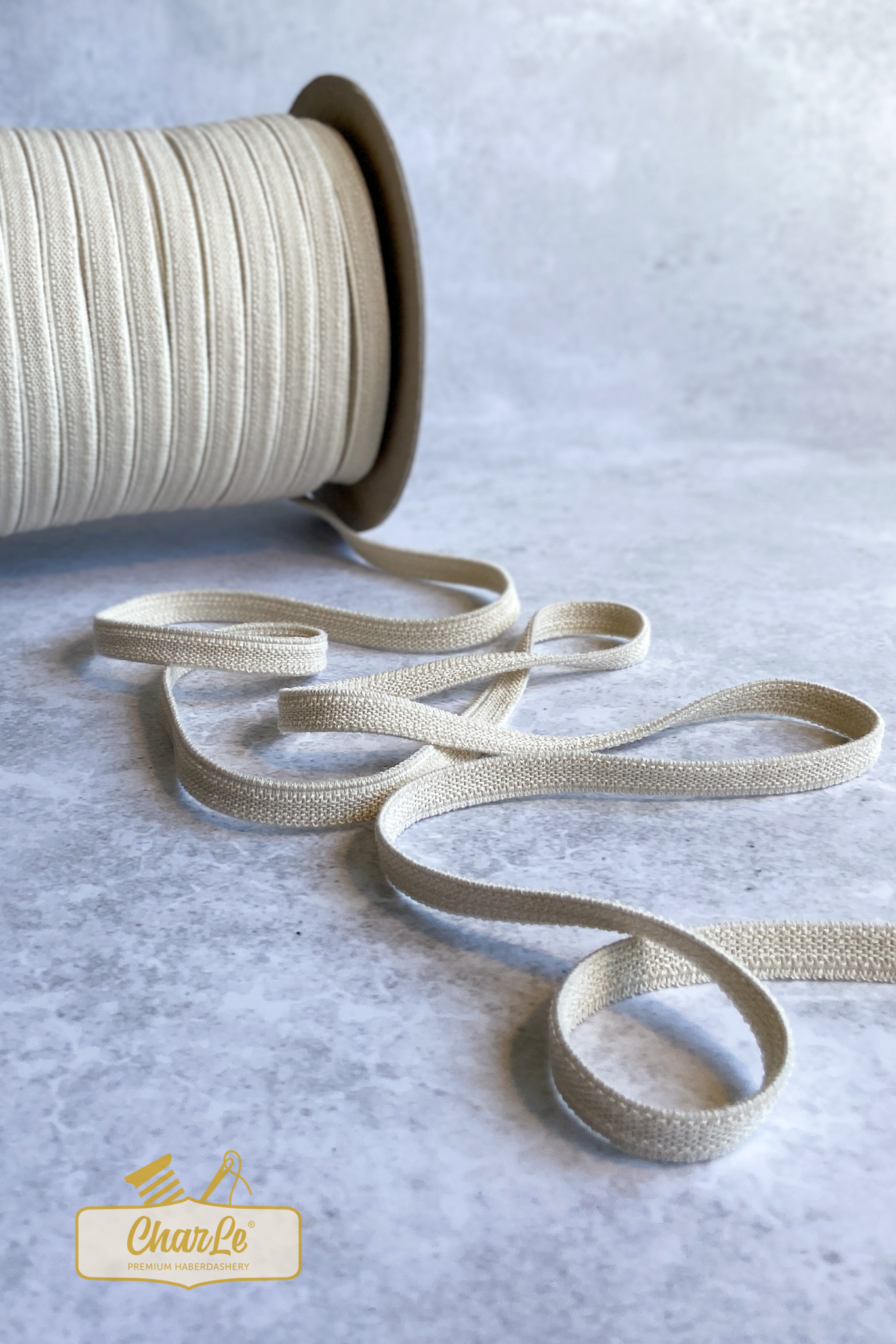 ORGANIC DOUBLE FLEECE ELASTIC 11 MM | Ecru