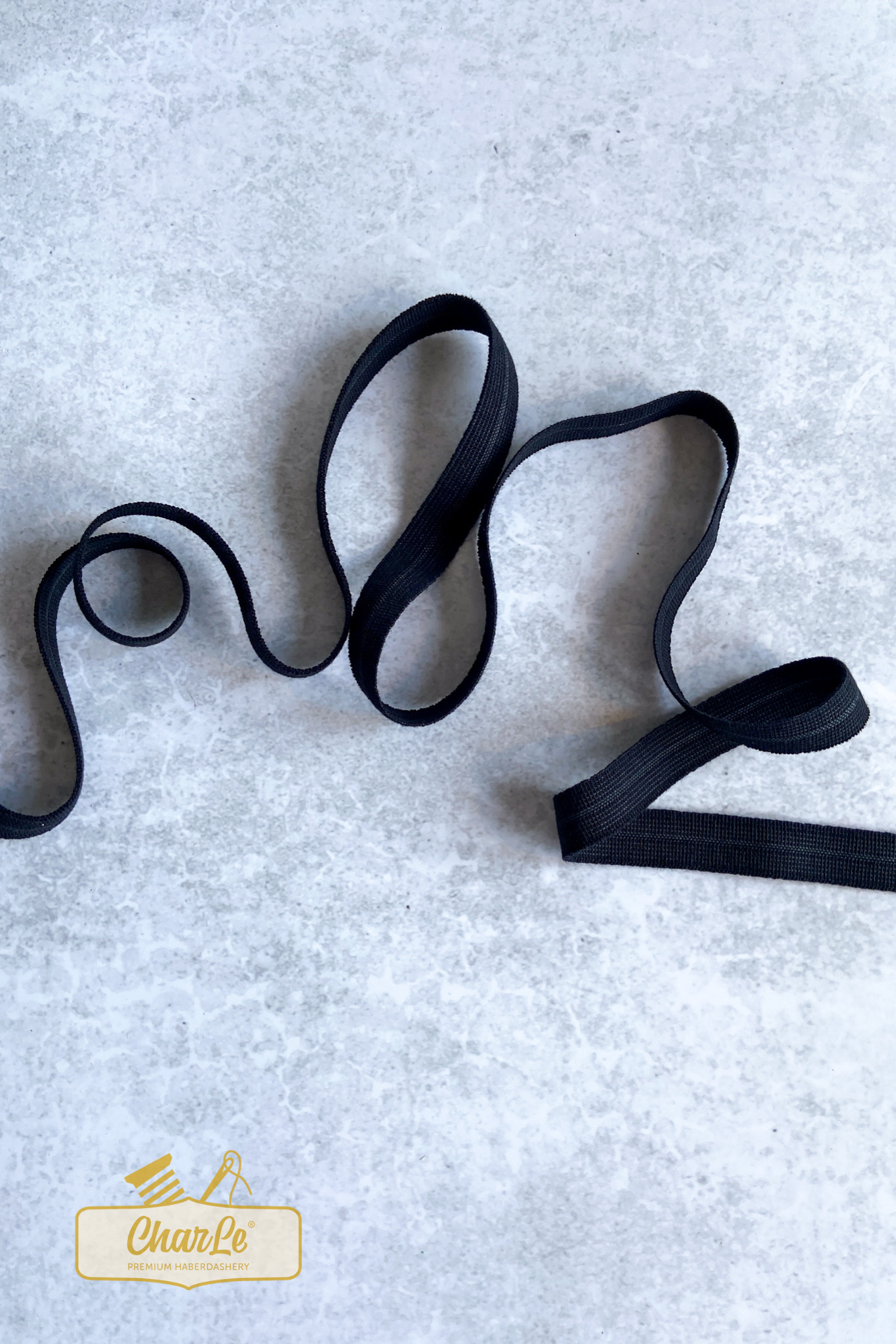 ORGANIC FOLD OVER ELASTIC 15 MM | Black