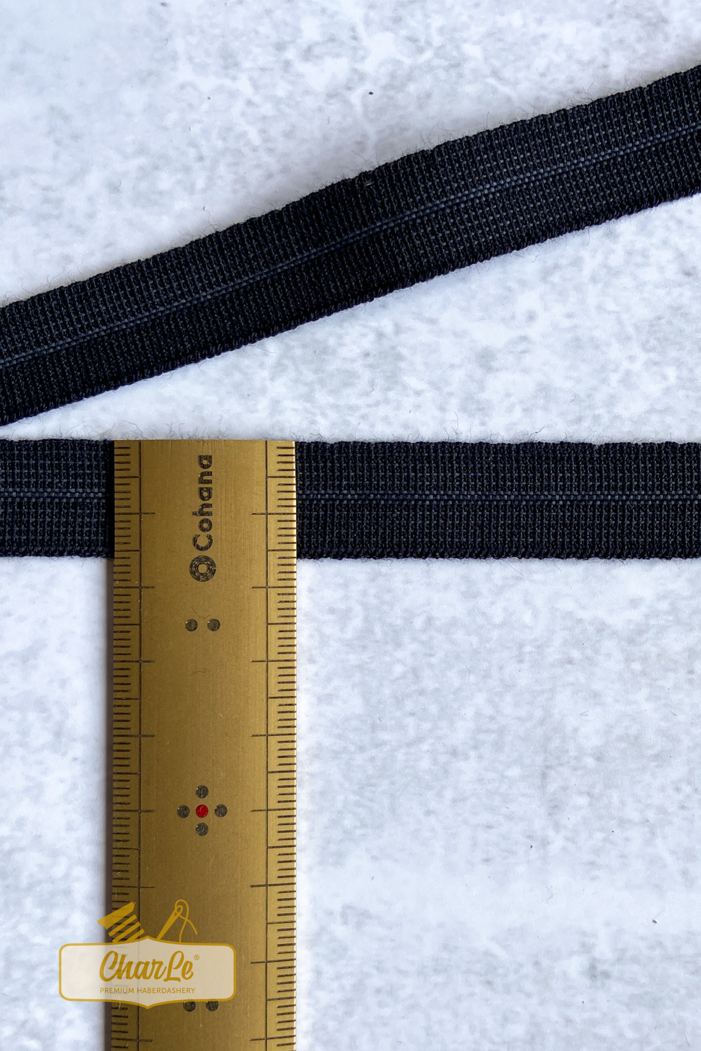 ORGANIC FOLD OVER ELASTIC 15 MM | Black