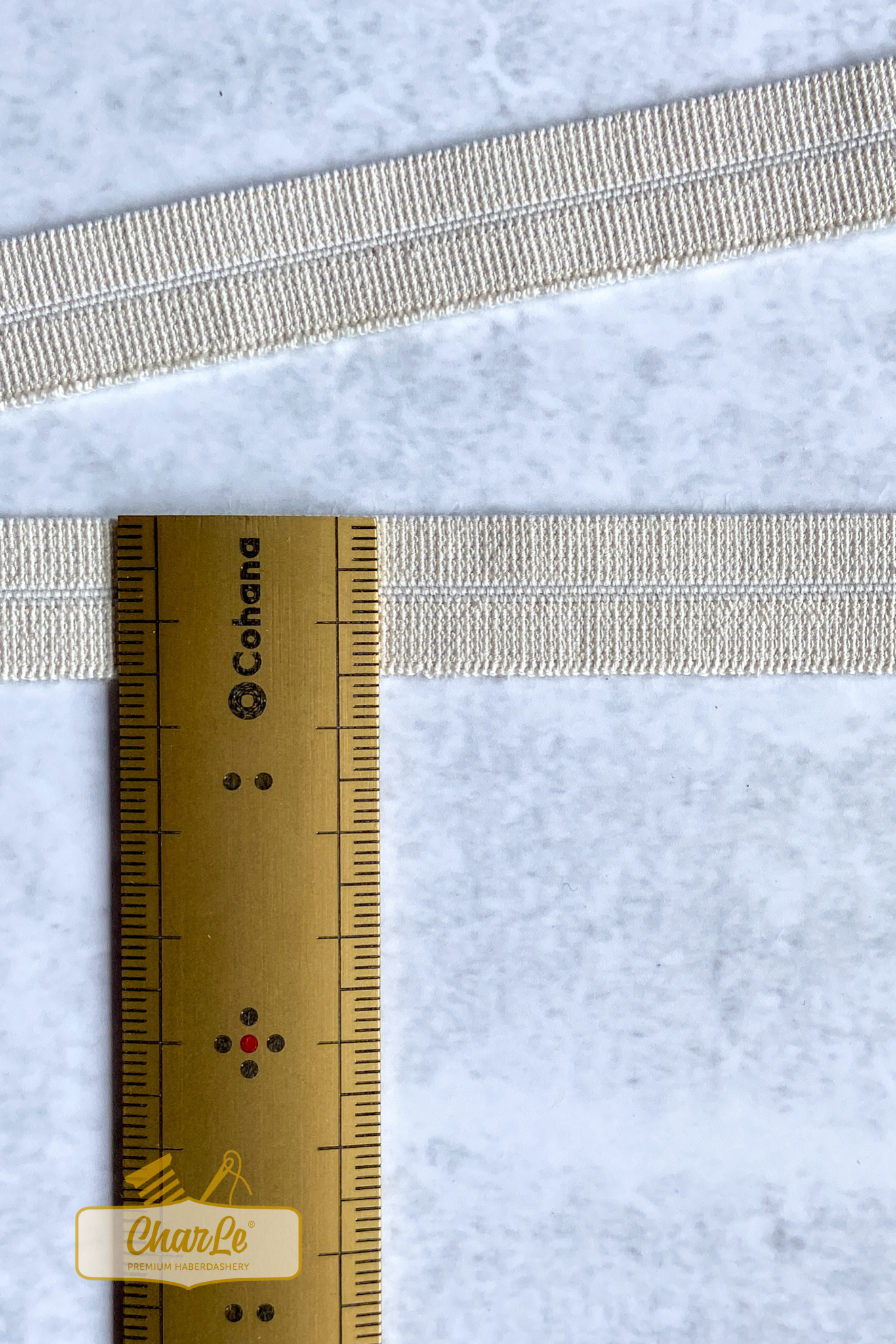 ORGANIC FOLD OVER ELASTIC 15 MM | Ecru