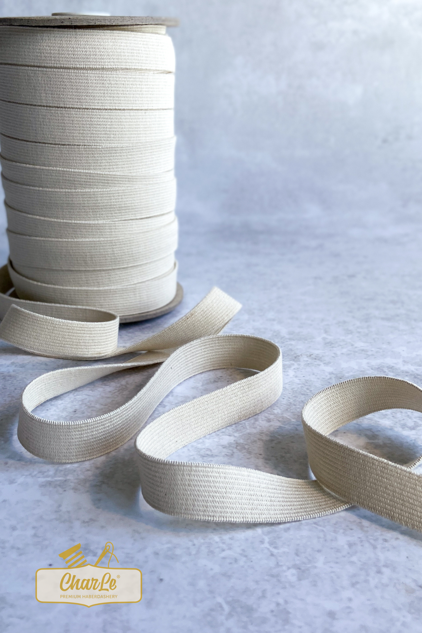 ORGANIC ELASTIC 18 MM | Ecru - Light