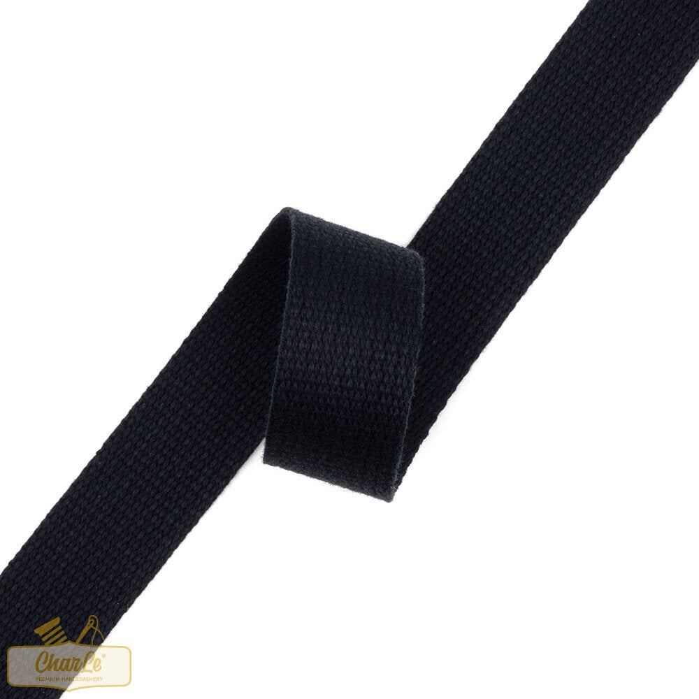 ORGANIC COTTON STRAP 25 MM | Black