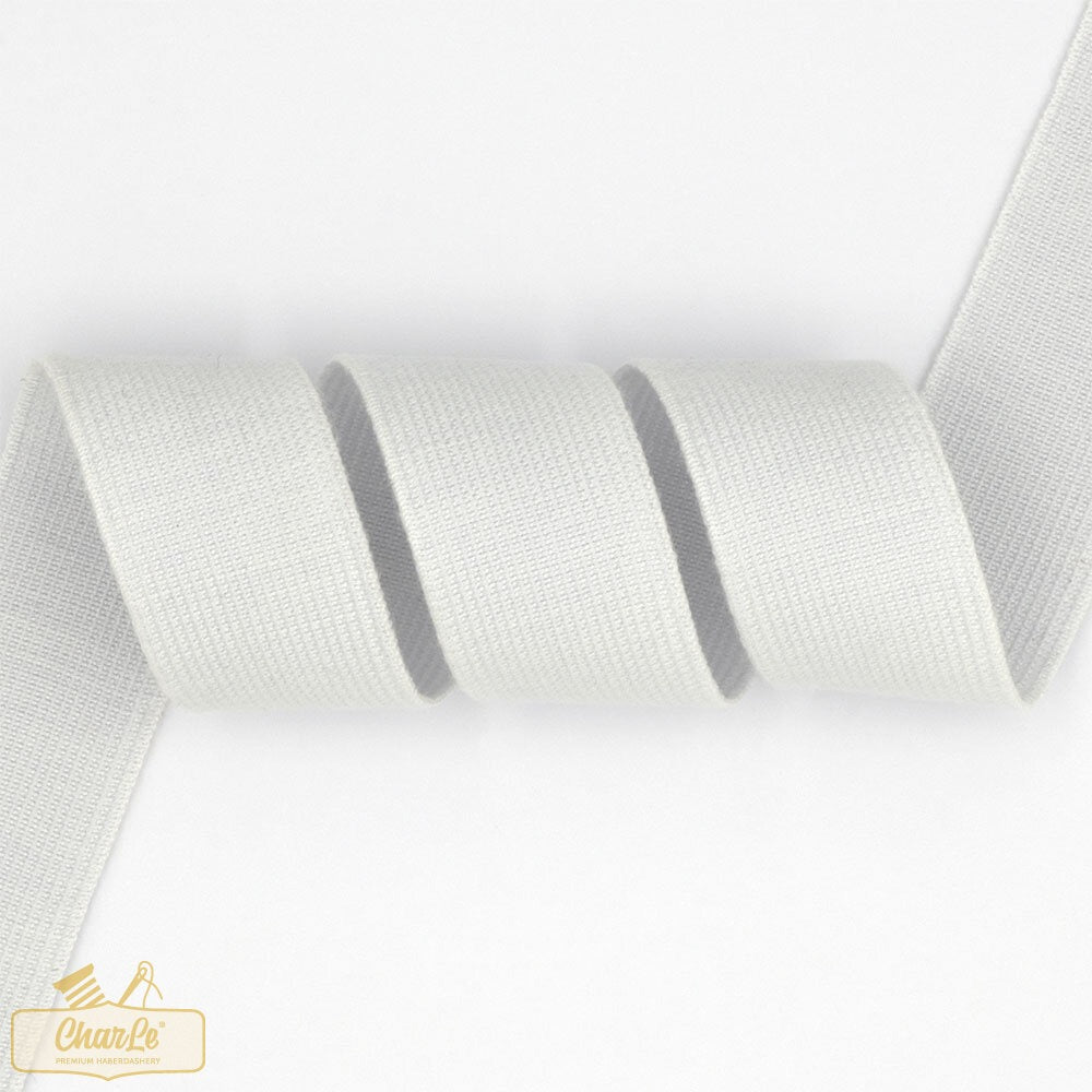 TENCEL™ ELASTIC 25 MM | White - Light Sanforised