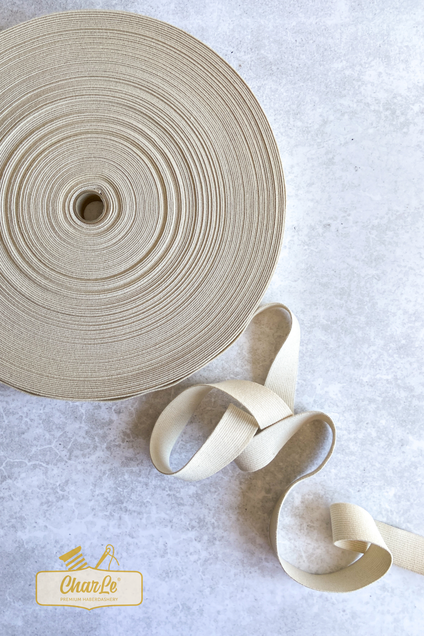ORGANIC ELASTIC 28 MM | Ecru