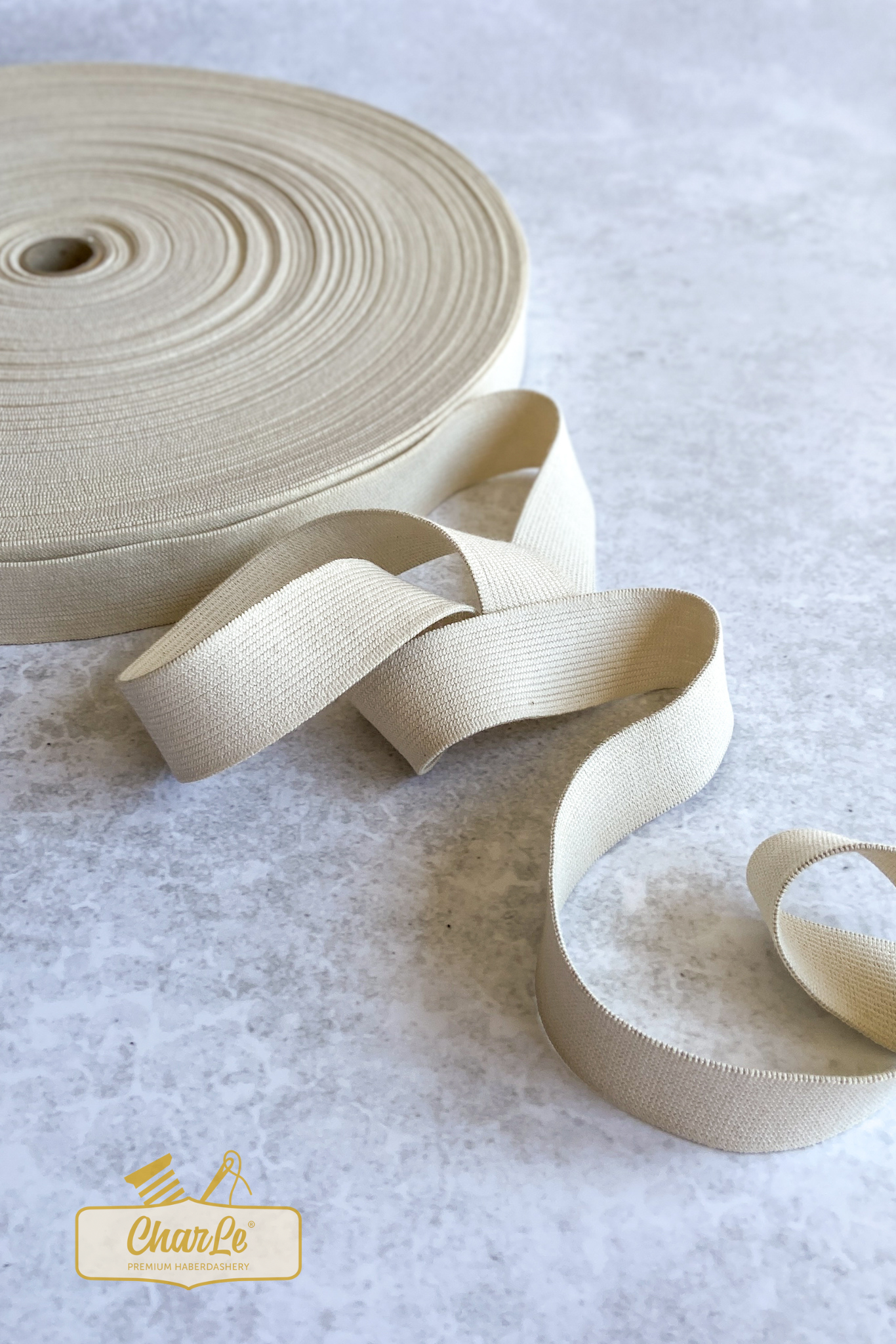 ORGANIC ELASTIC 28 MM | Ecru