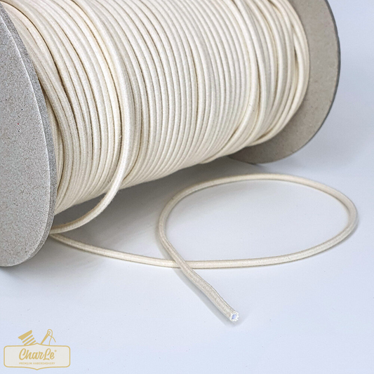 ORGANIC CORD ELASTIC 3 MM | Ecru