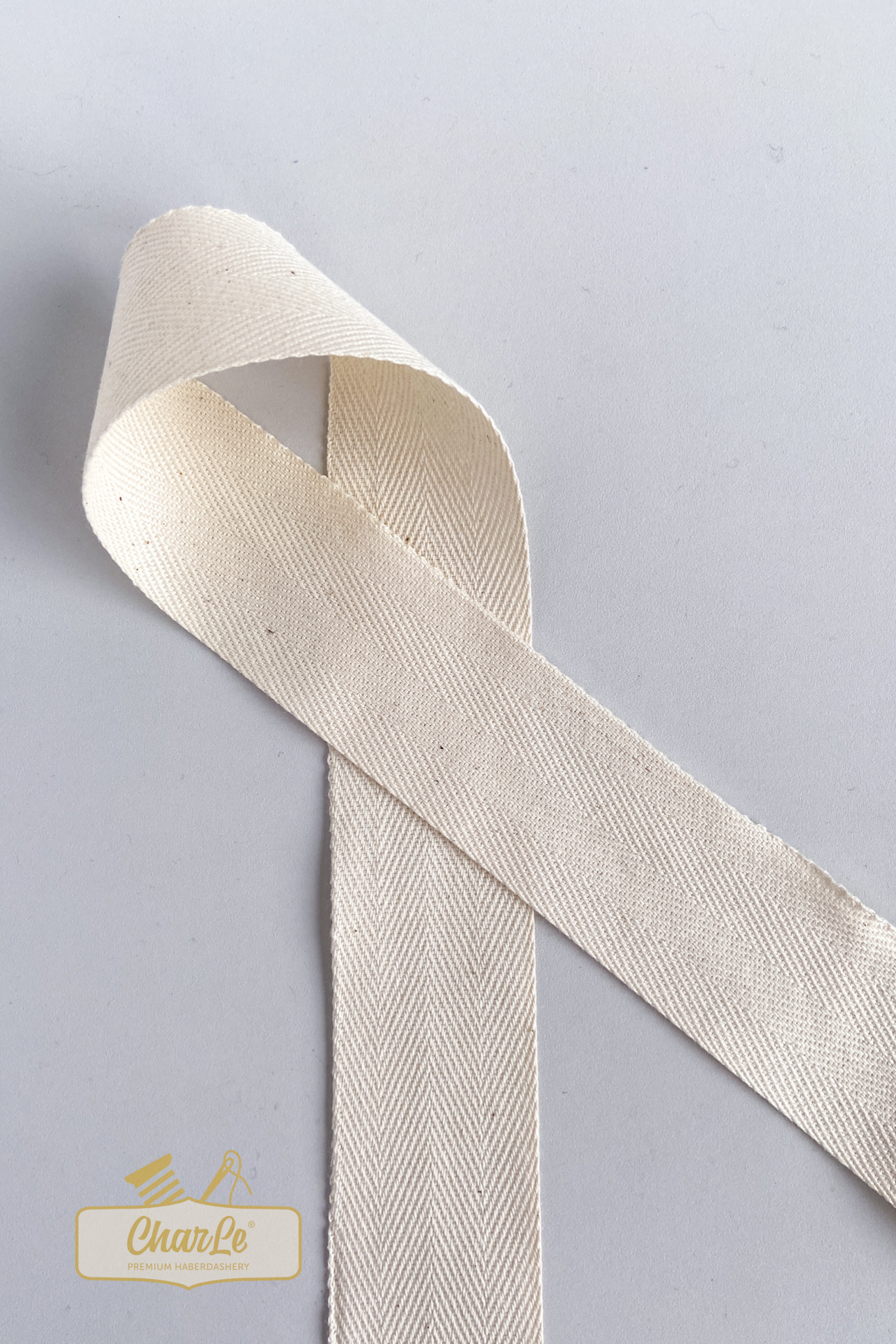 ORGANIC COTTON TWILL TAPE 40 MM | Ecru