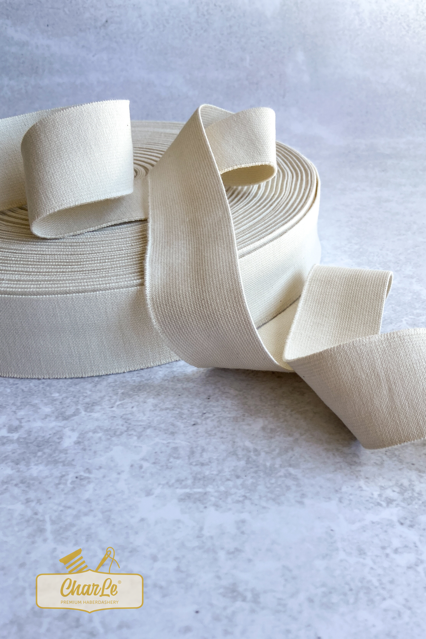 ORGANIC ELASTIC 40 MM | Ecru - Light