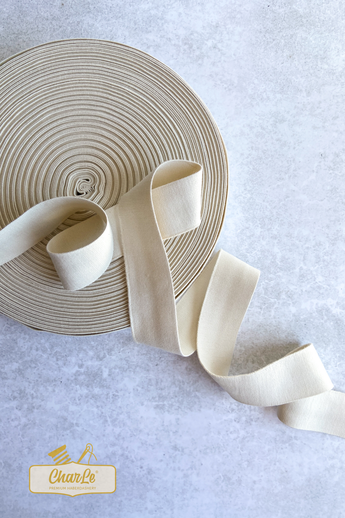 ORGANIC ELASTIC 40 MM | Ecru - Light