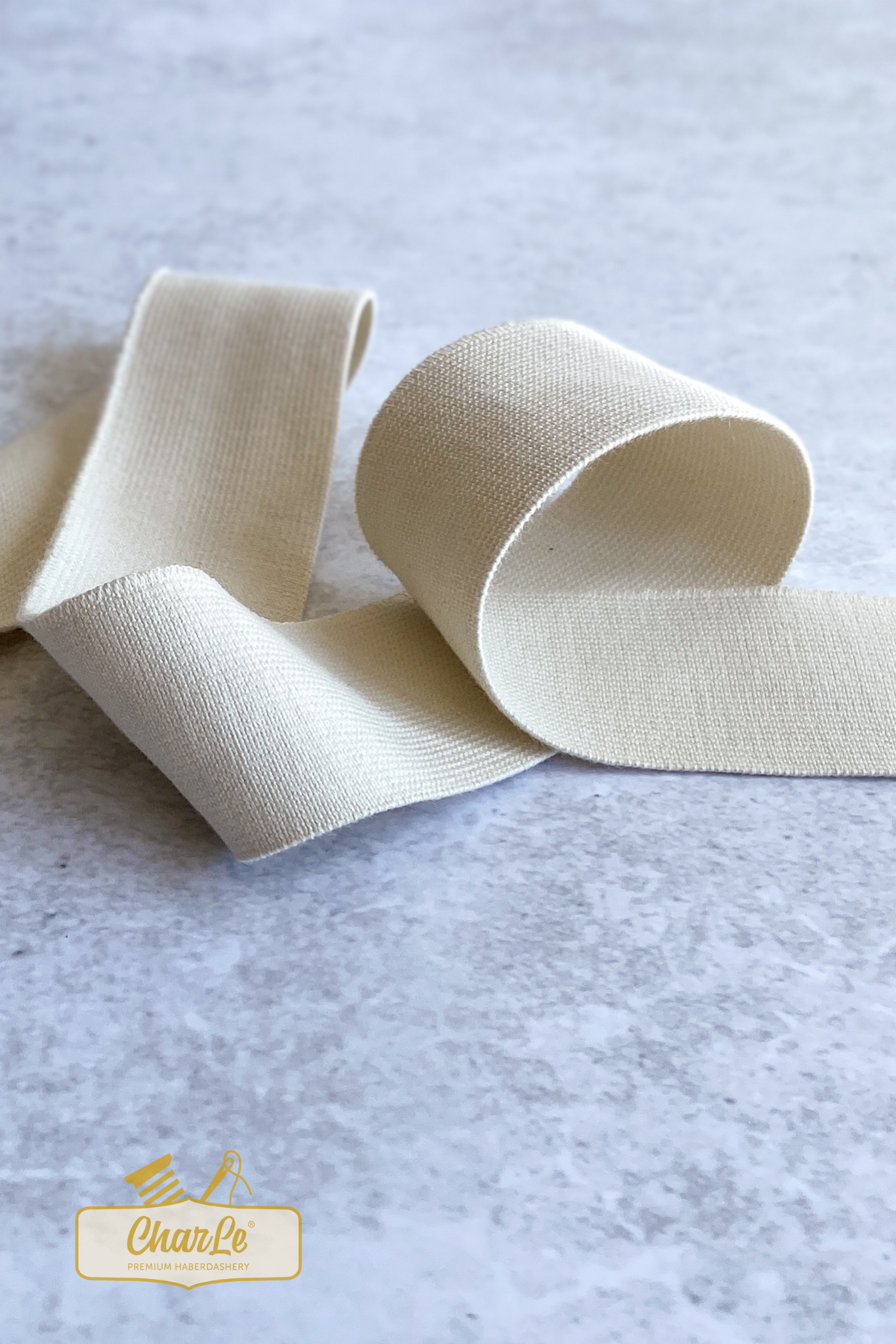 ORGANIC ELASTIC 40 MM | Ecru - Light