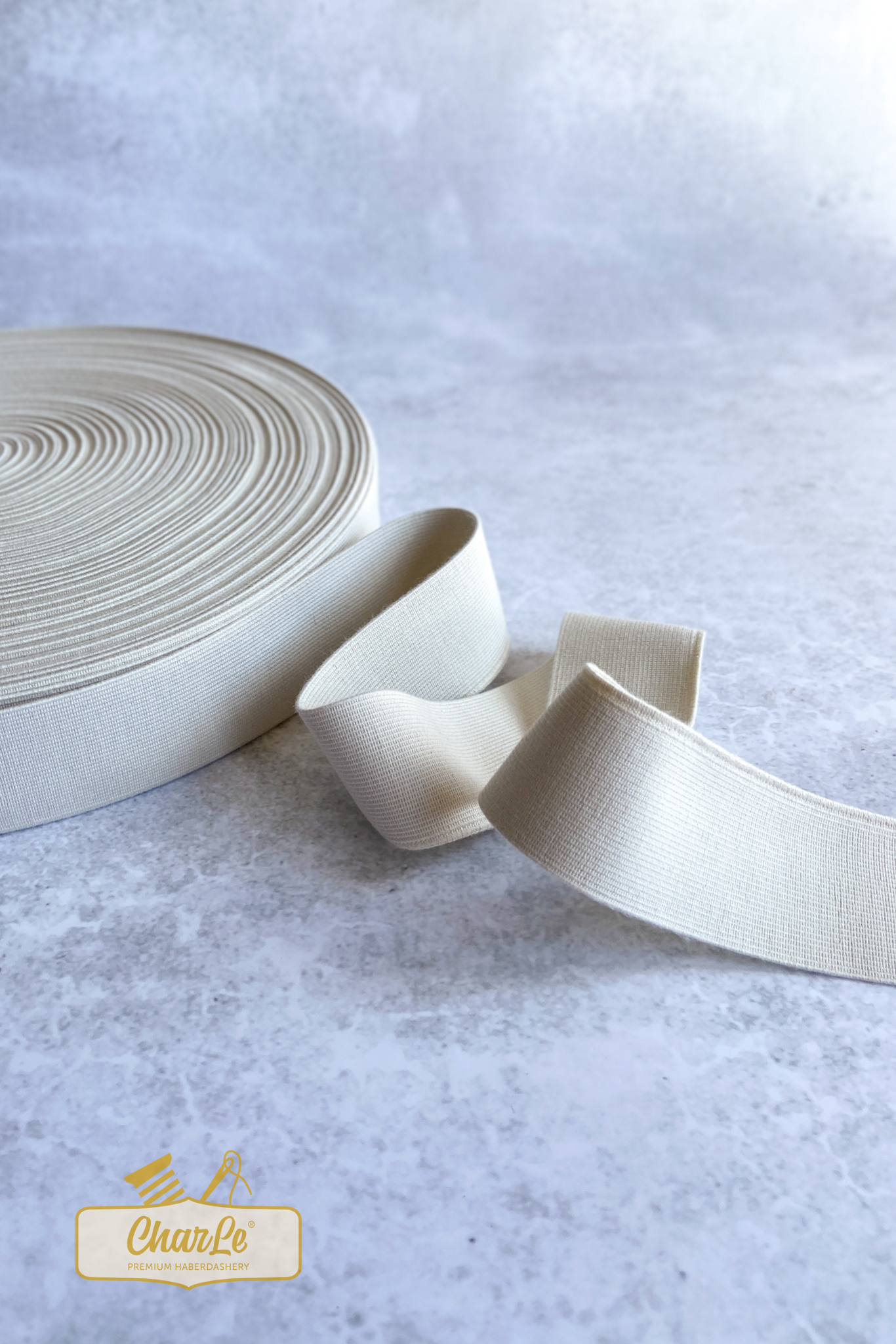 ORGANIC ELASTIC 40 MM | Ecru - Strong
