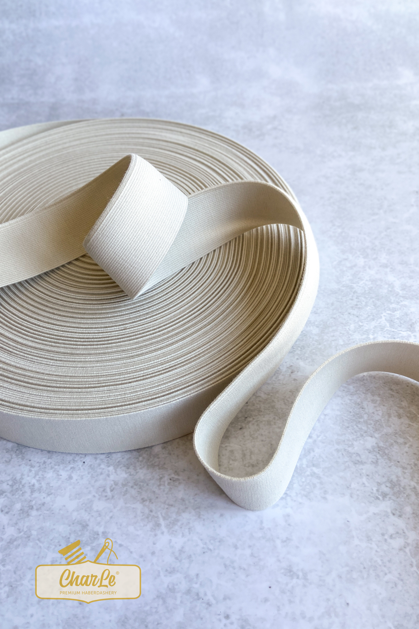 ORGANIC ELASTIC 40 MM | Ecru - Strong