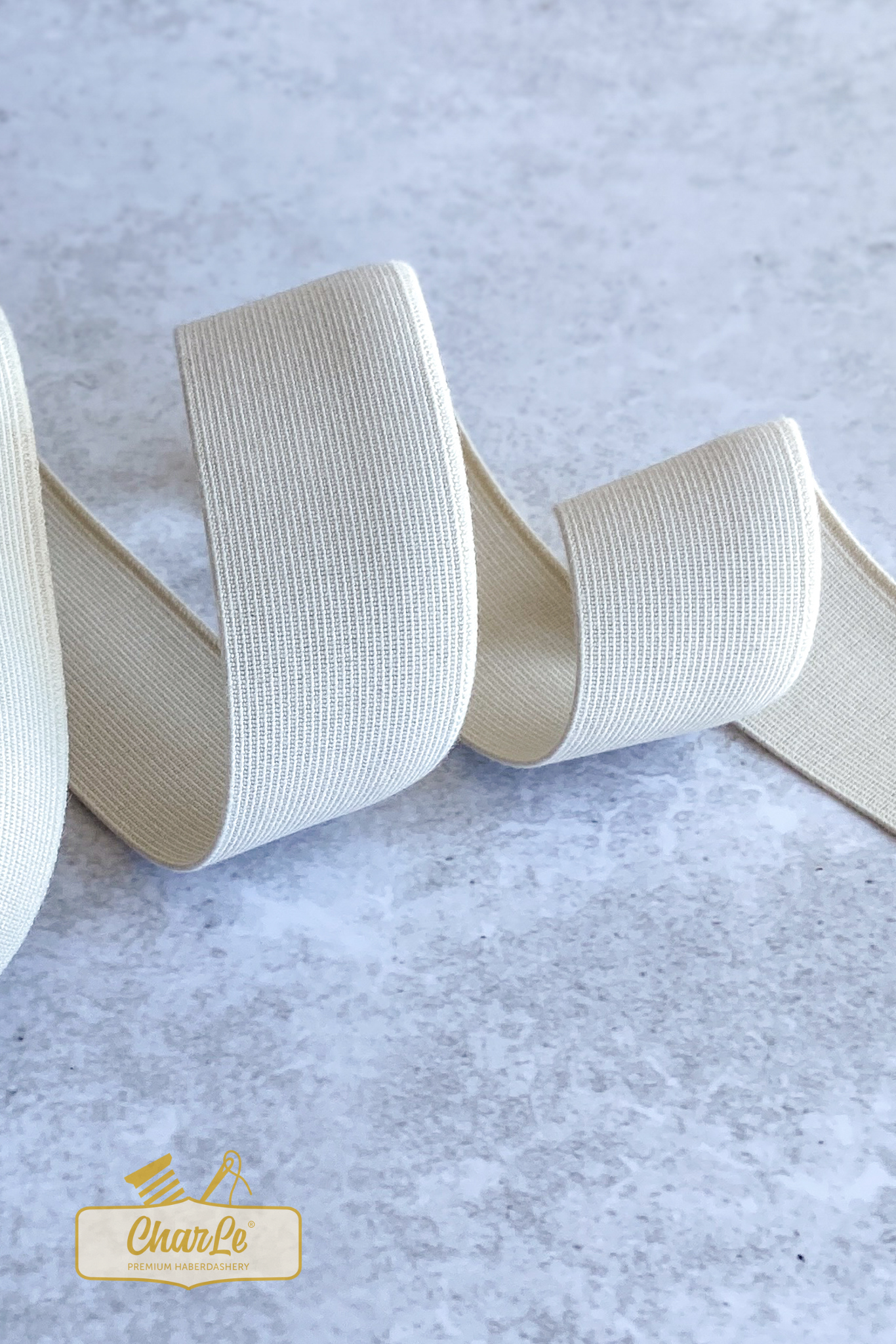 ORGANIC ELASTIC 40 MM | Ecru - Strong
