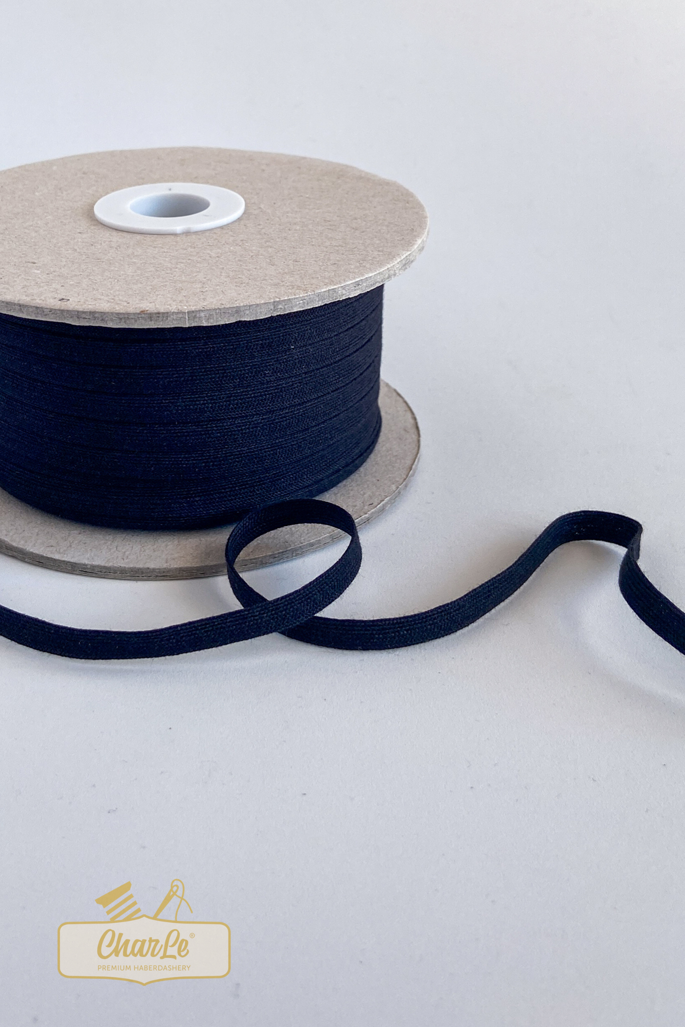 ORGANIC COTTON RIBBON 6 MM | Black