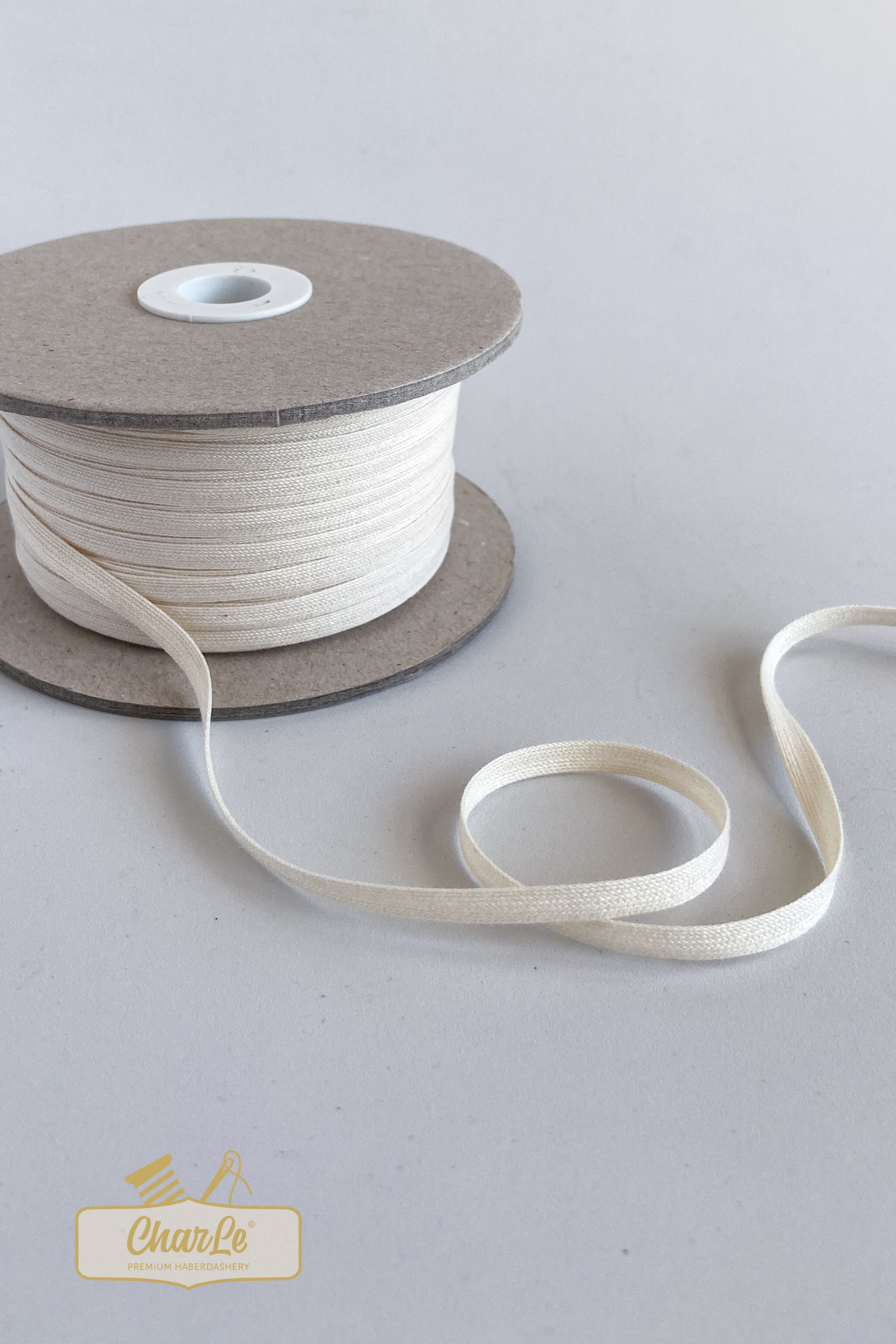ORGANIC COTTON RIBBON 6 MM | Ecru