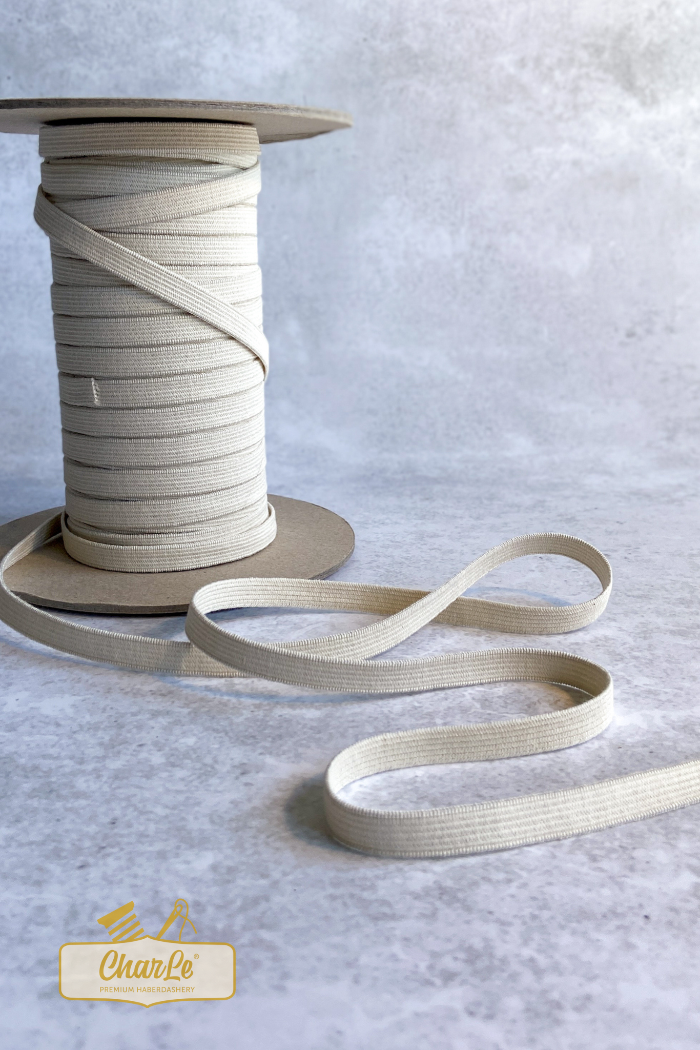 ORGANIC ELASTIC 9.5 MM | Ecru - Light