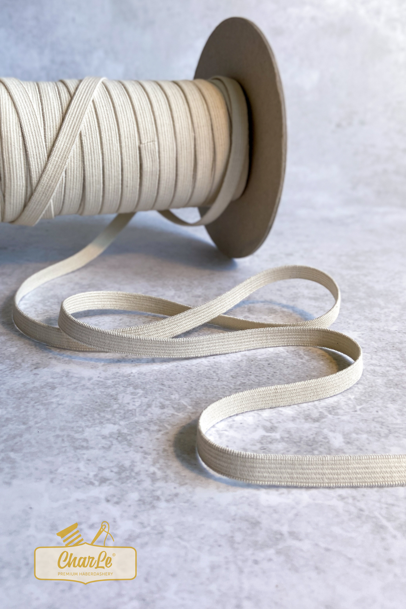 ORGANIC ELASTIC 9.5 MM | Ecru - Light