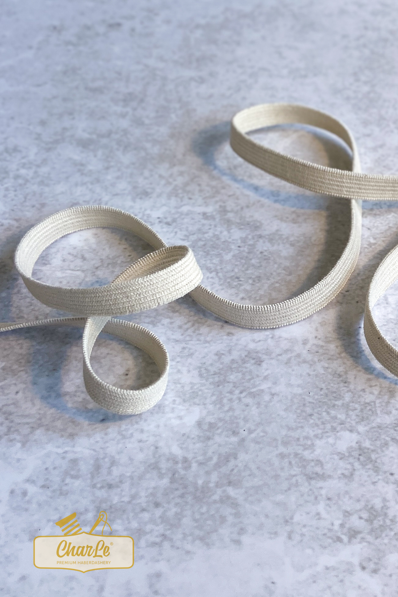 ORGANIC ELASTIC 9.5 MM | Ecru - Light