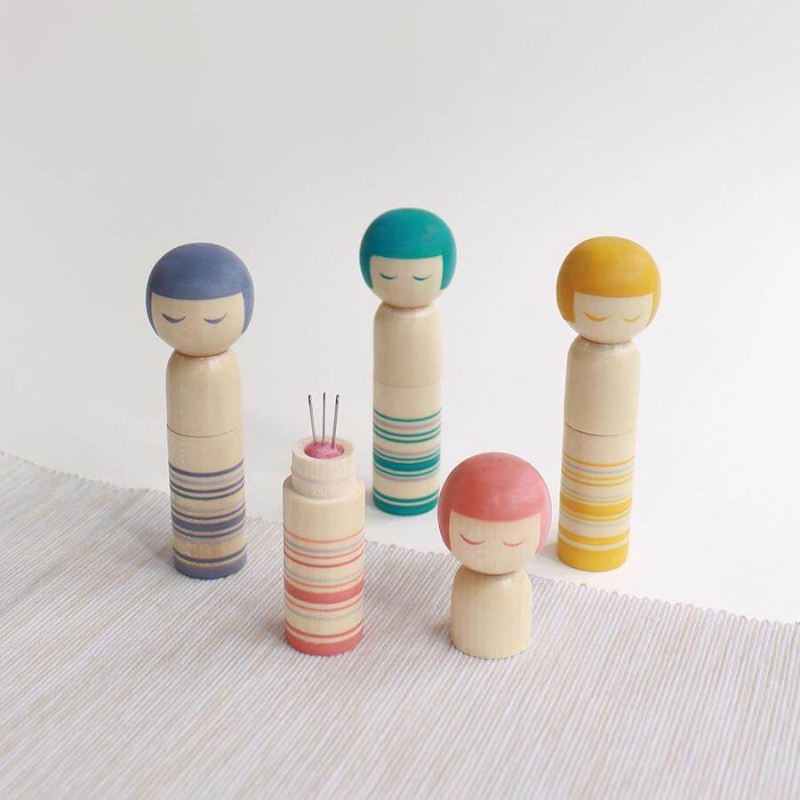 KOKESHI DOLL PINCUSHION | Yellow