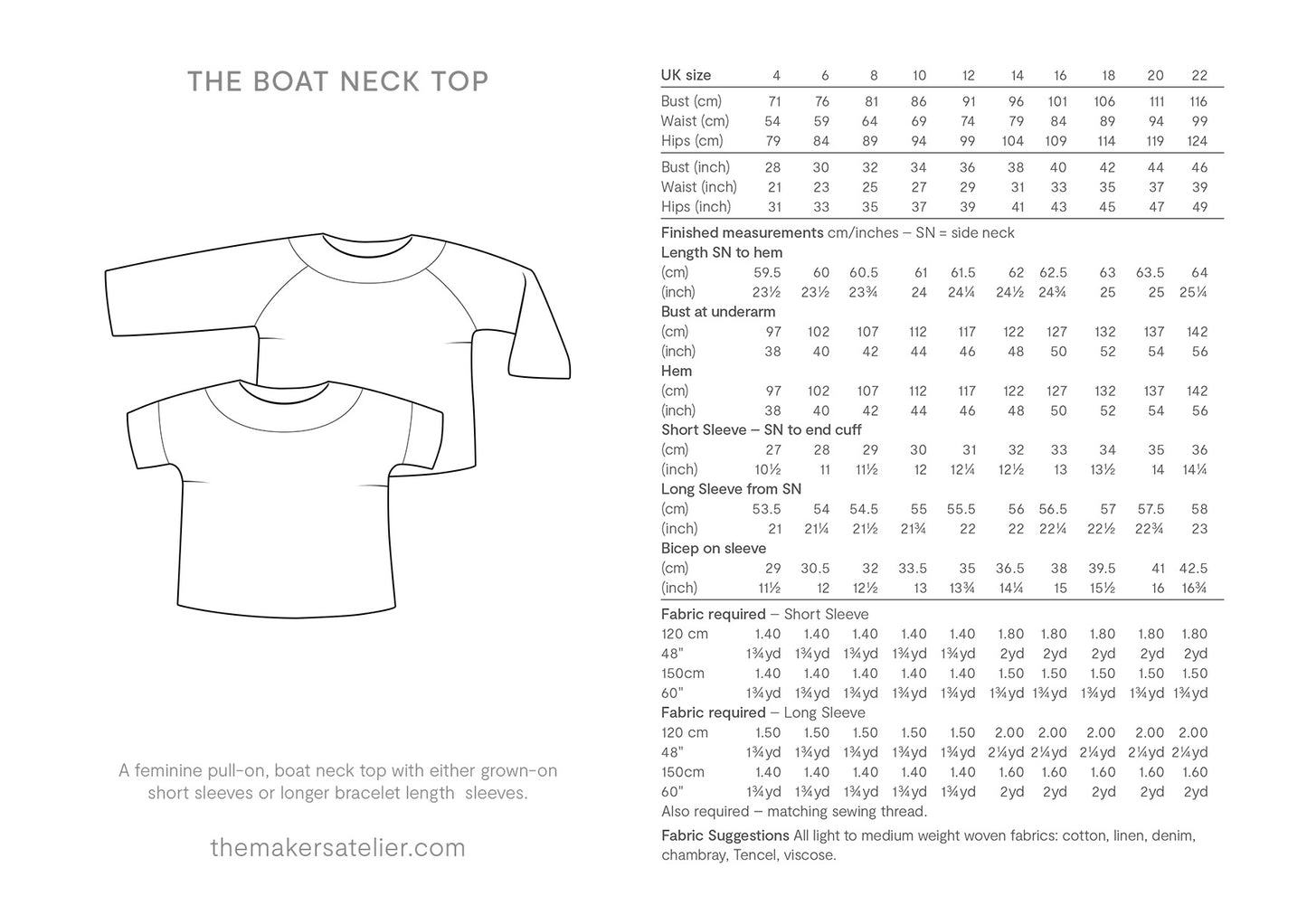 THE BOAT NECK TOP | PDF Pattern