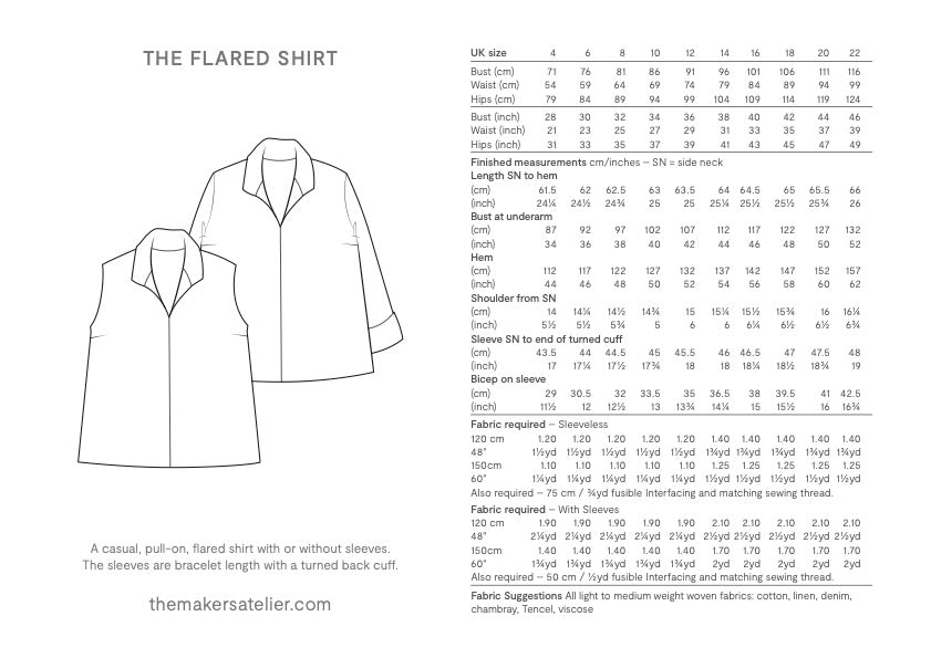 THE FLARED SHIRT | PDF Pattern