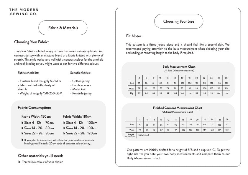 RACER VEST | PDF Pattern