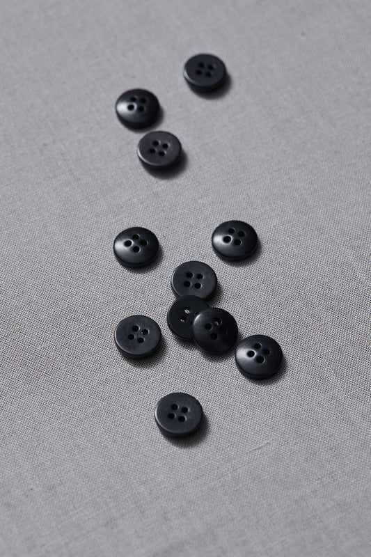 PLAIN 4 HOLE COROZO BUTTON |  Dark Navy 11mm