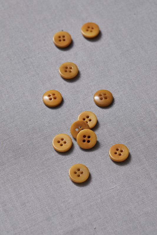 PLAIN 4 HOLE COROZO BUTTON | Amber 11mm