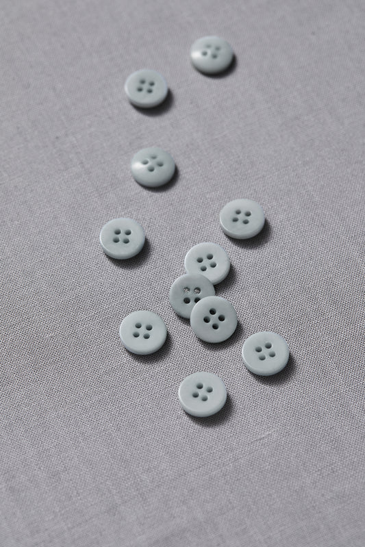 PLAIN 4 HOLE COROZO BUTTON | Blue Mist 11mm