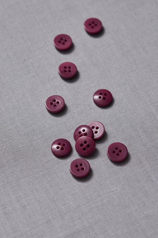 PLAIN 4 HOLE COROZO BUTTON |  Cherry 11mm