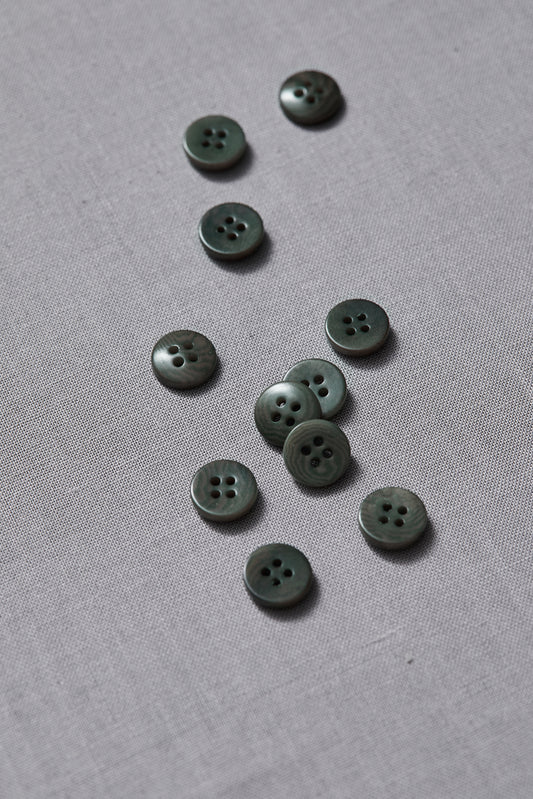 PLAIN 4 HOLE COROZO BUTTON |  Moss 11mm