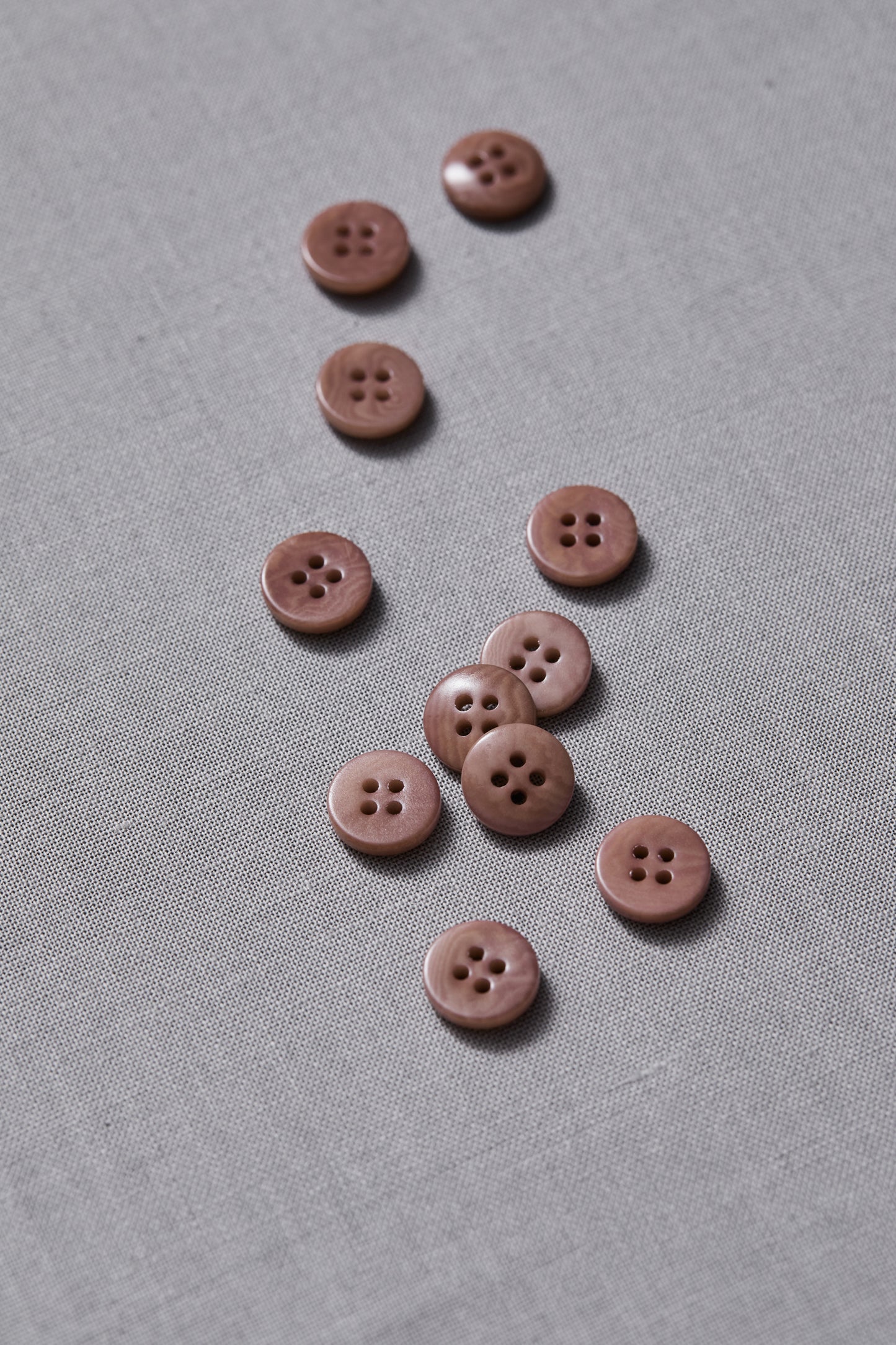 PLAIN 4 HOLE COROZO BUTTON | Old Rose 11mm