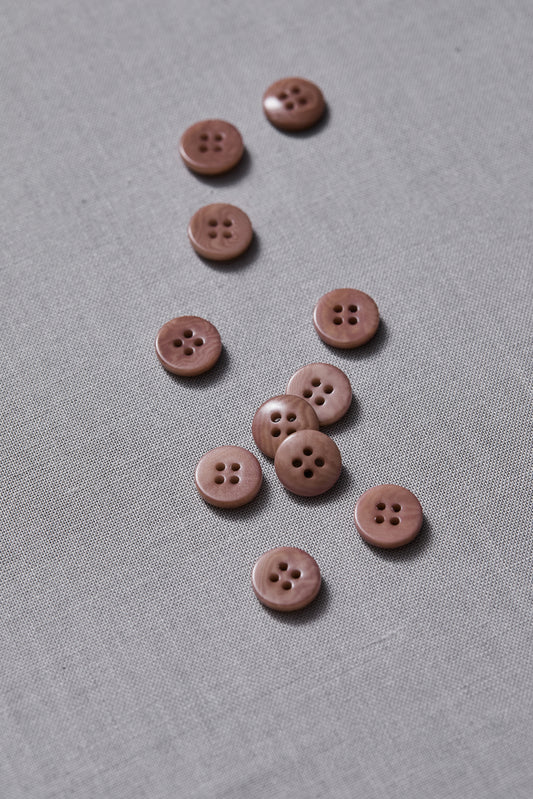 PLAIN 4 HOLE COROZO BUTTON |  Old Rose 11mm
