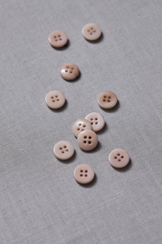 PLAIN 4 HOLE COROZO BUTTON |  Powder Pink 11mm