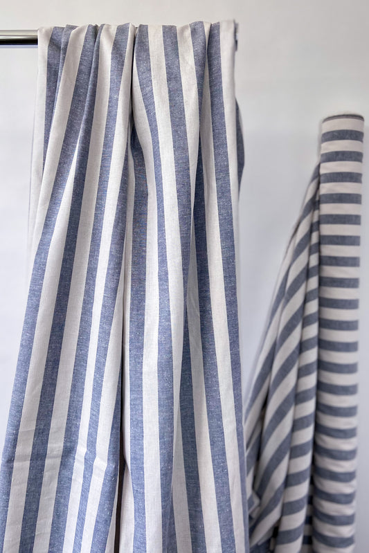STRIPE HEMP BLEND | Blue/Ivory Wide