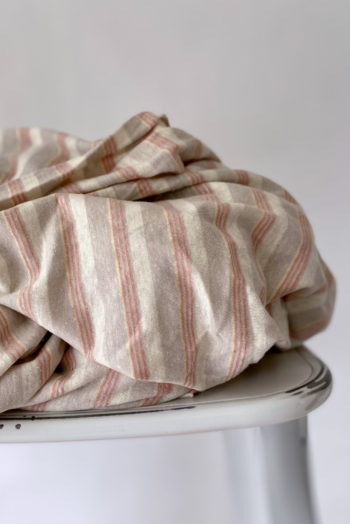 STRIPE JERSEY HEMP BLEND | Peach Multi