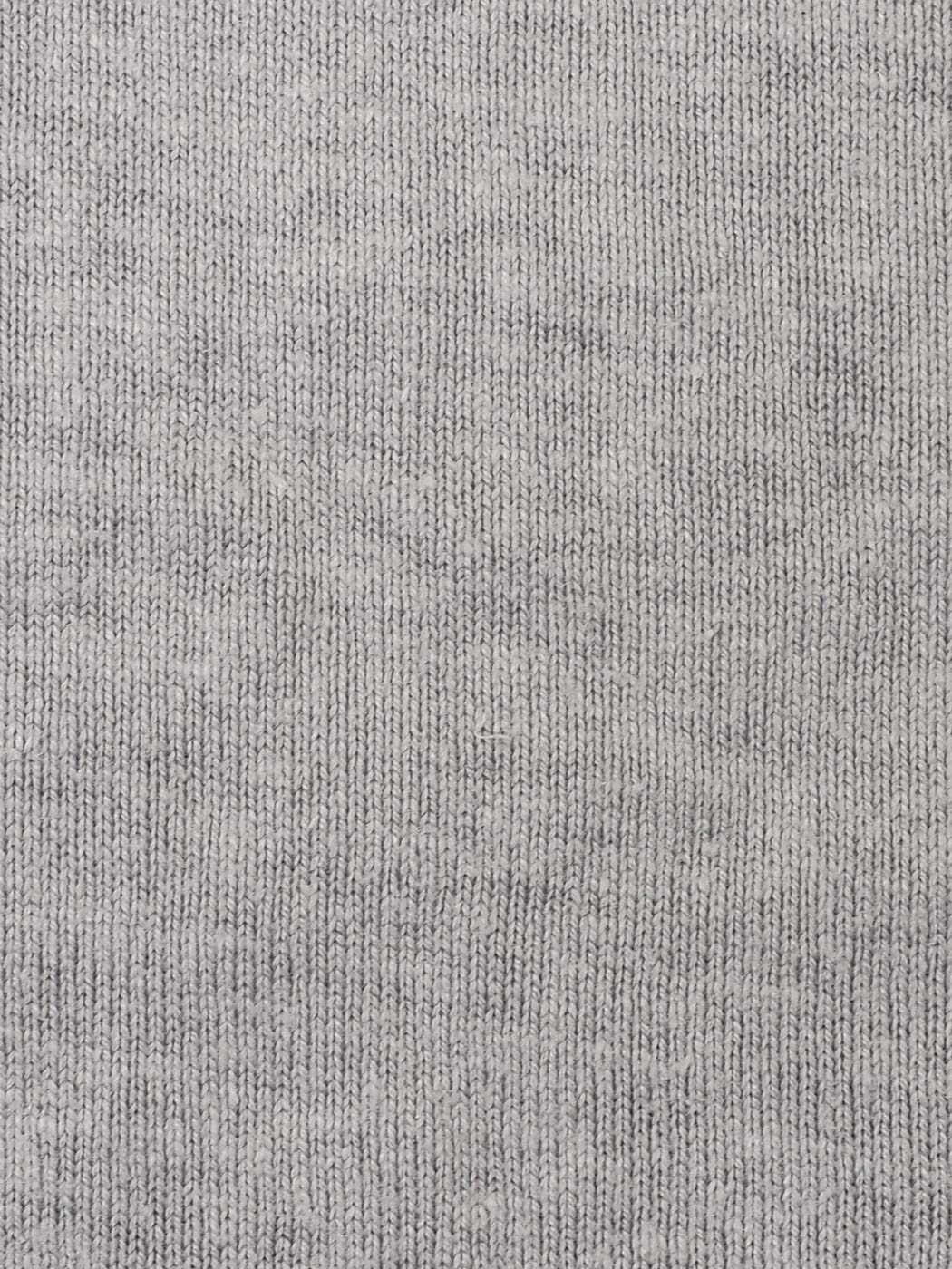 Ultra close up of hemp and lyocell jersey knit fabric in grey