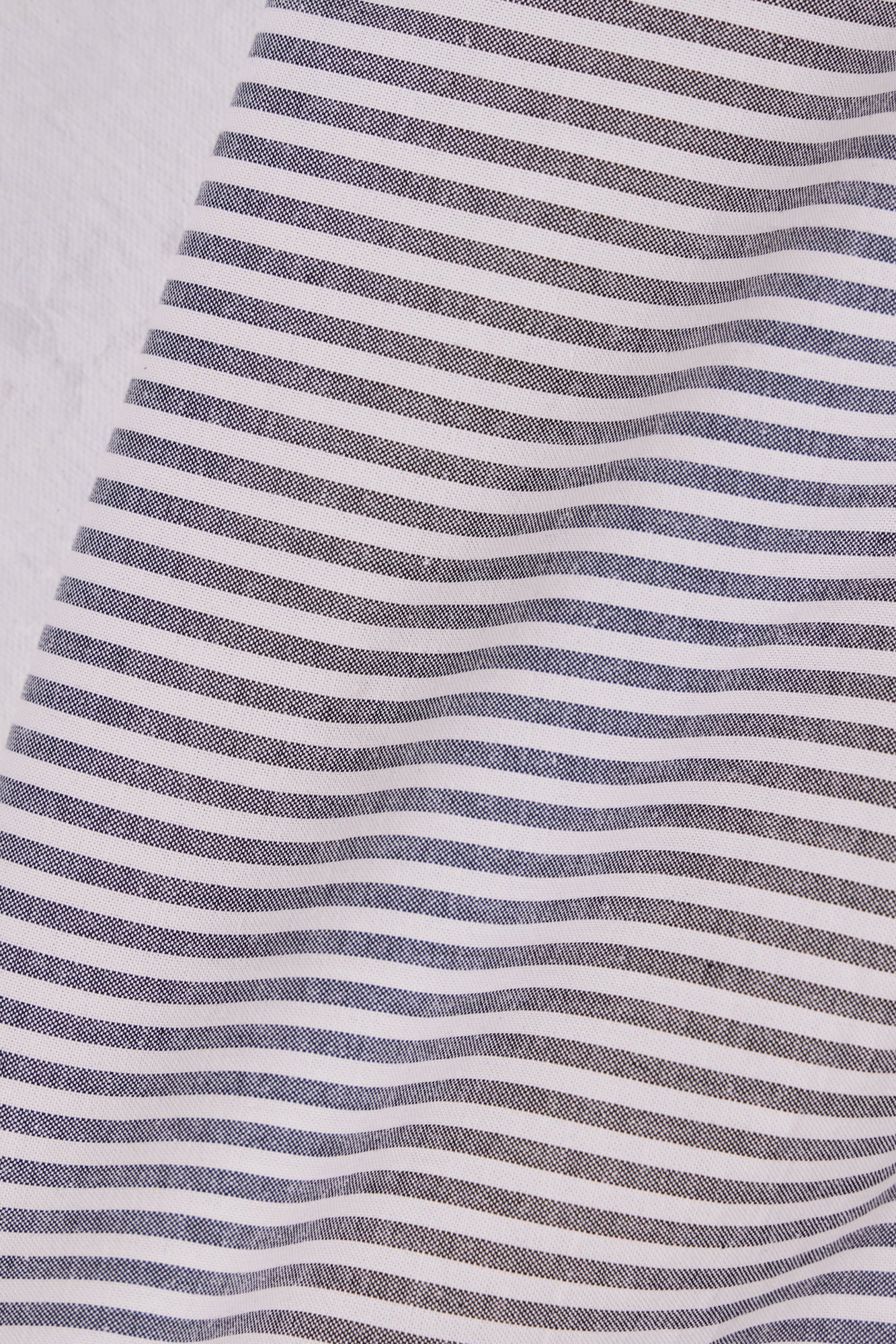 ORGANIC COTTON OXFORD | Black/Creamy White Stripe