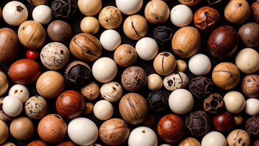 collection of natural coloured corozo nuts