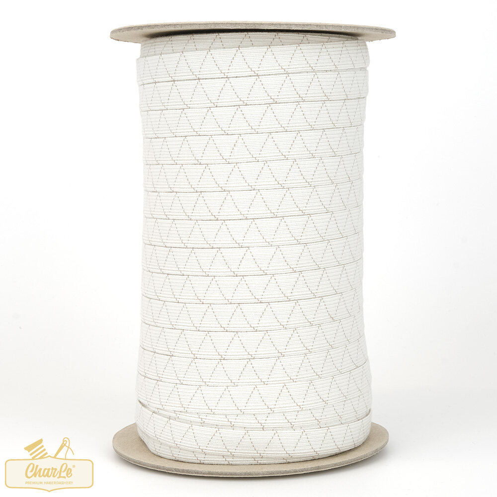 ORGANIC ELASTIC 10MM | Ecru + Zigzag Thread