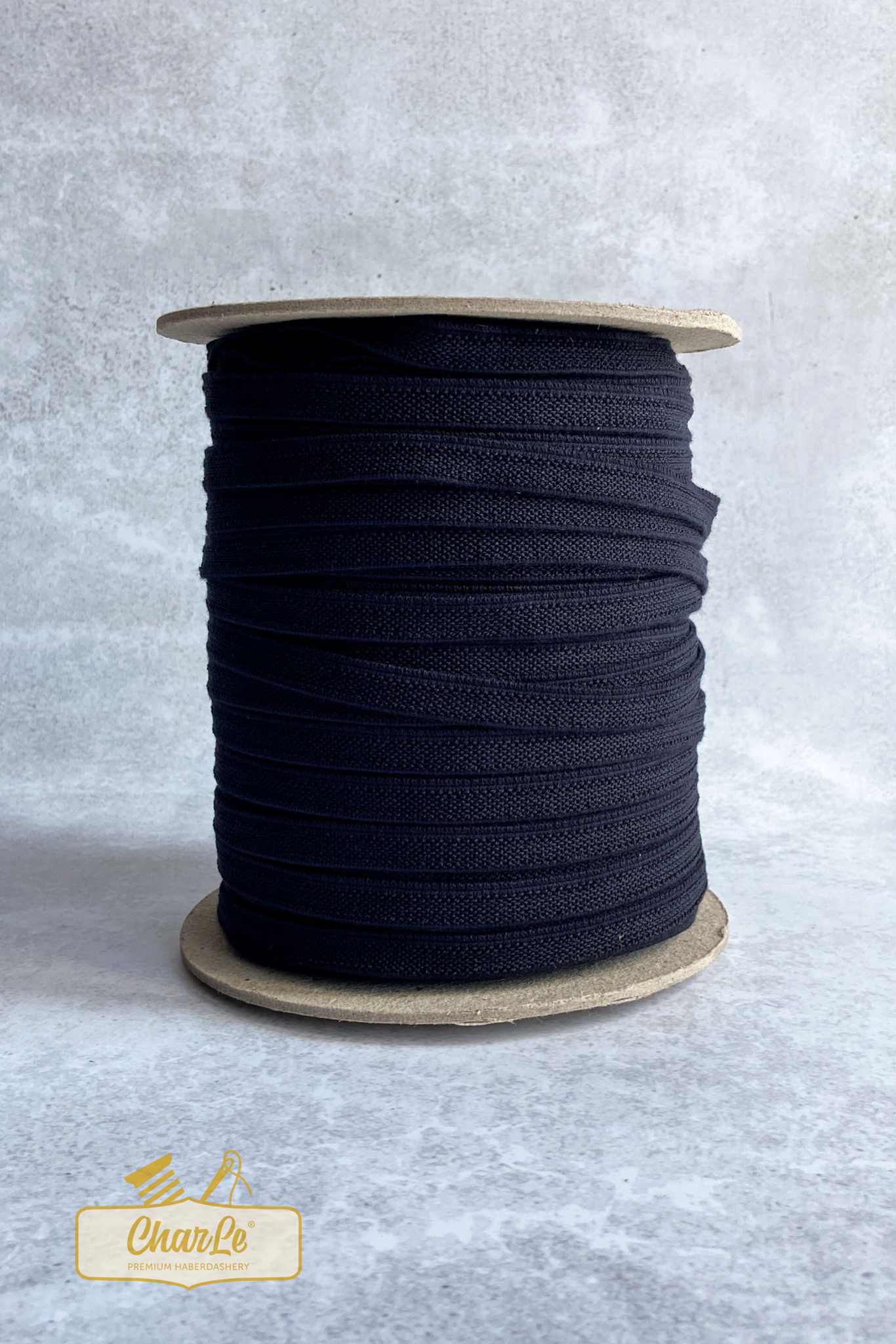 ORGANIC DOUBLE FLEECE ELASTIC 11 MM | Black