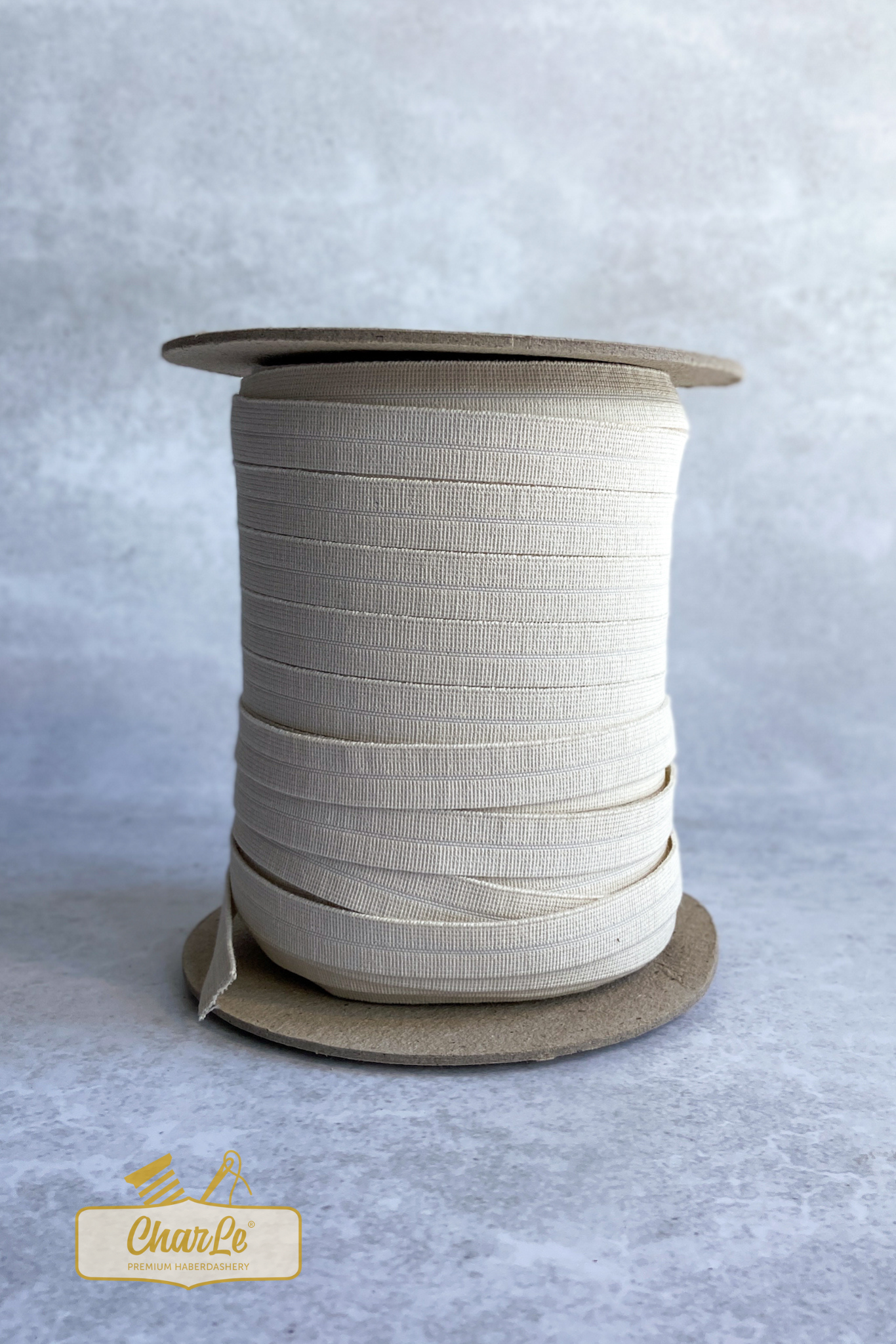 ORGANIC FOLD OVER ELASTIC 15 MM | Ecru