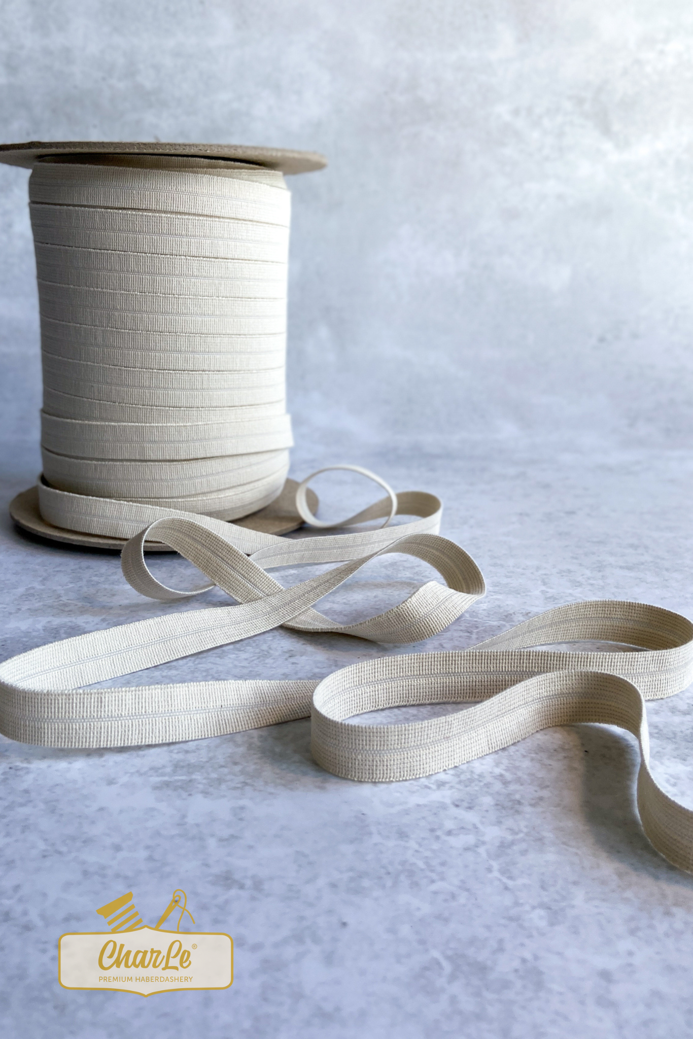 ORGANIC FOLD OVER ELASTIC 15 MM | Ecru