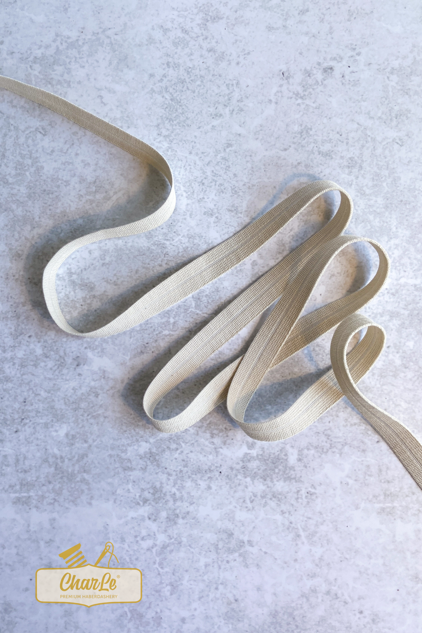 ORGANIC FOLD OVER ELASTIC 15 MM | Ecru