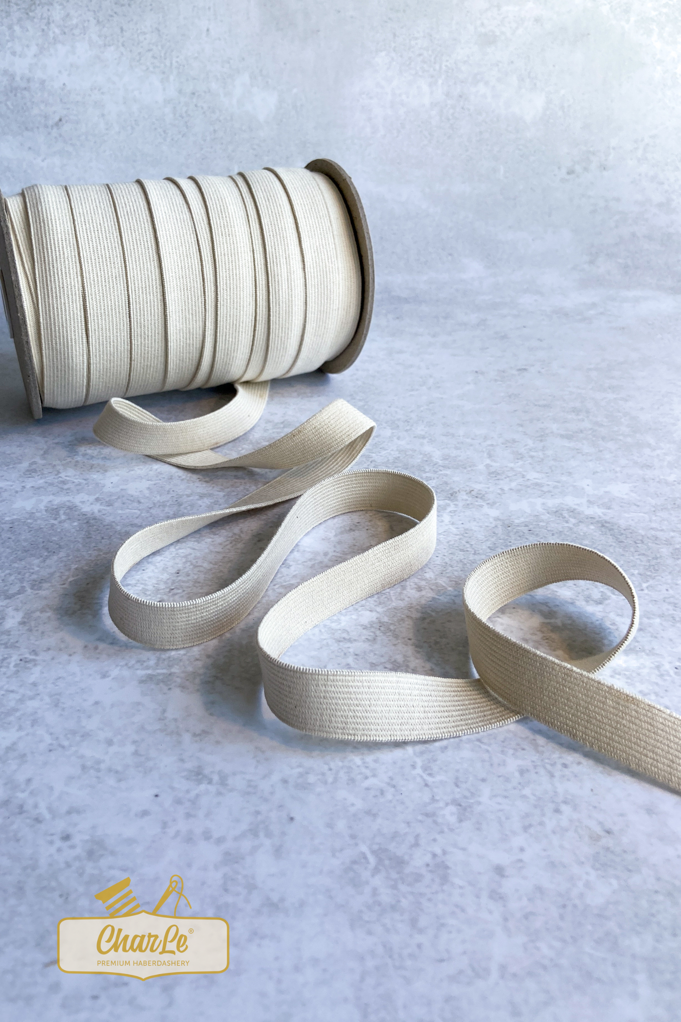 ORGANIC ELASTIC 18 MM | Ecru - Light