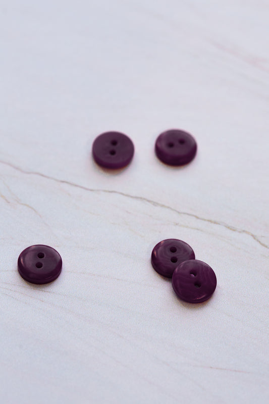 2 HOLE COROZO BUTTON | Plum 11mm