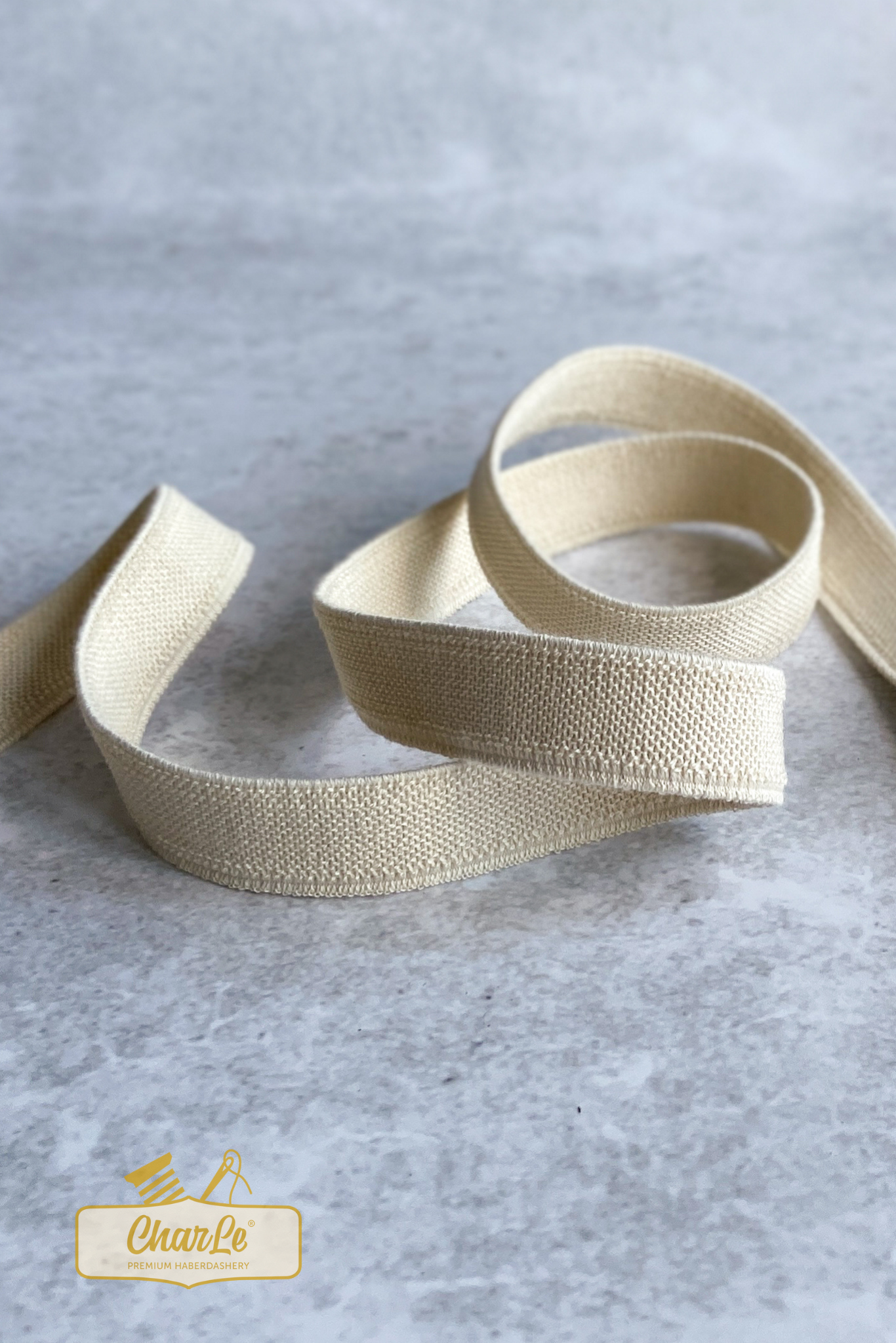 ORGANIC DOUBLE FLEECE ELASTIC 20 MM | Ecru